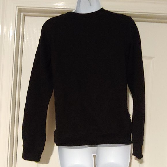 Hemant & Nandita Womens Black Handmade Blingy Sparkly Crystals Sweatshirt XS - Picture 10 of 14